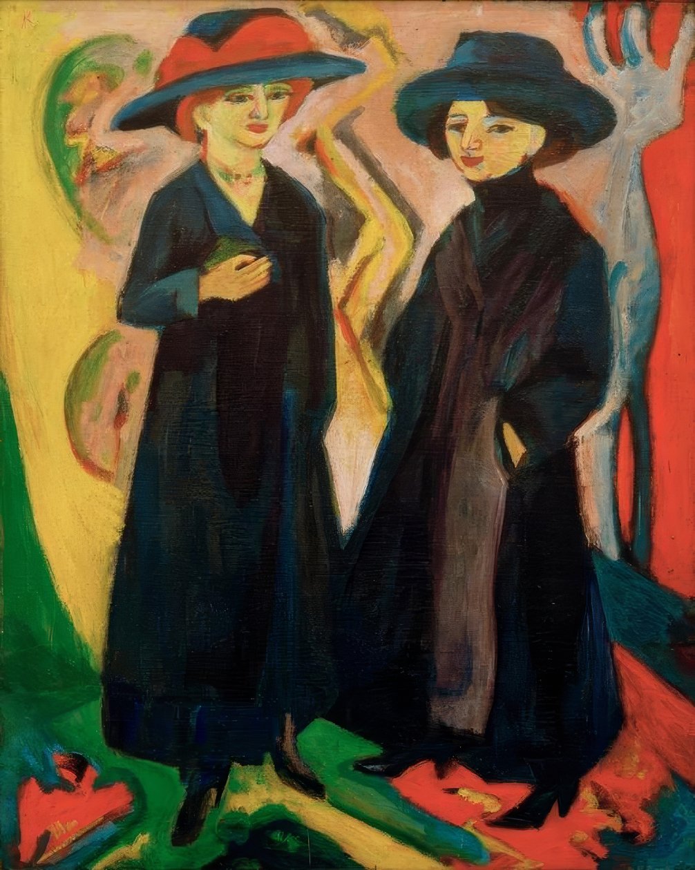 Twee meisjes (Midinetten) door Ernst Ludwig Kirchner
