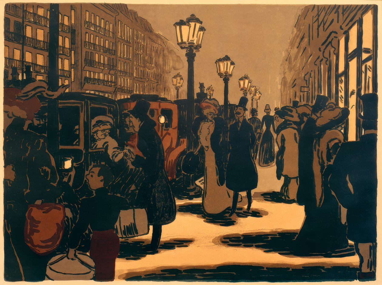 Parijse straatscène door Ernst Matthes