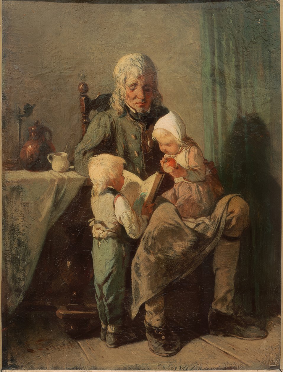 Grootvader en kleinkinderen door Ernst Schalck