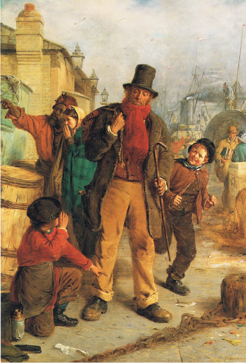 Een Ierse immigrant landt in Liverpool door Erskine Nicol