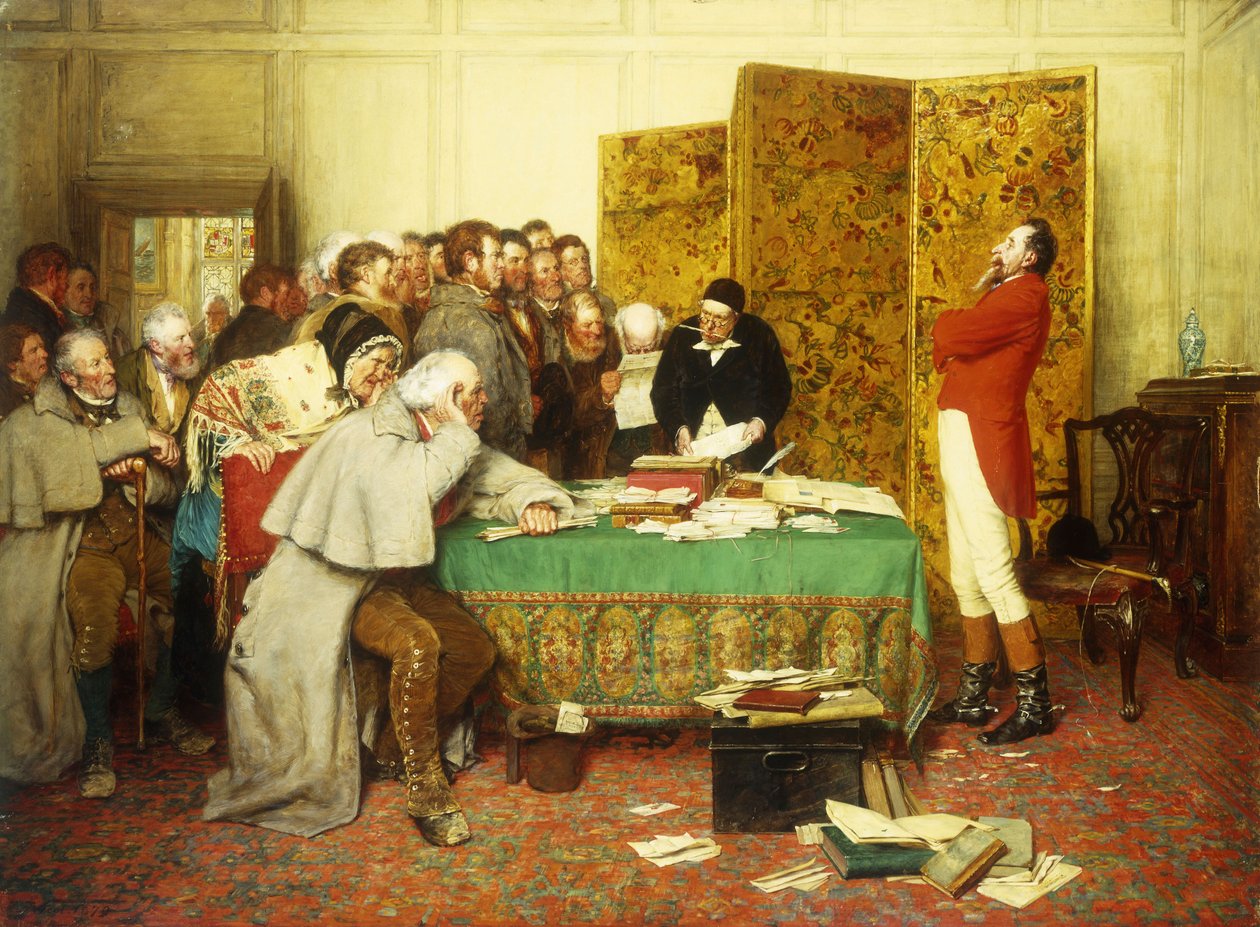 Hun lid interviewen - Lease geweigerd, 1879 door Erskine Nicol