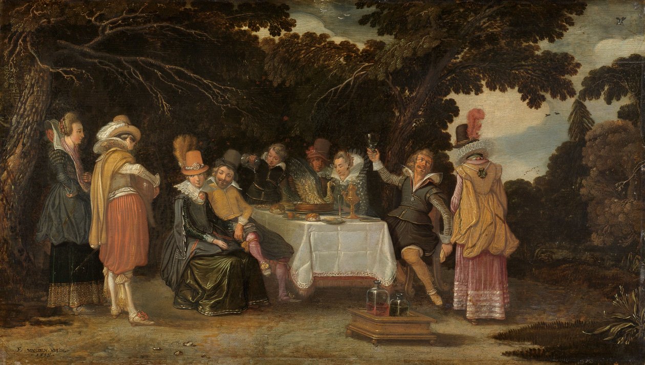Een openluchtfeest door Esaias I van de Velde