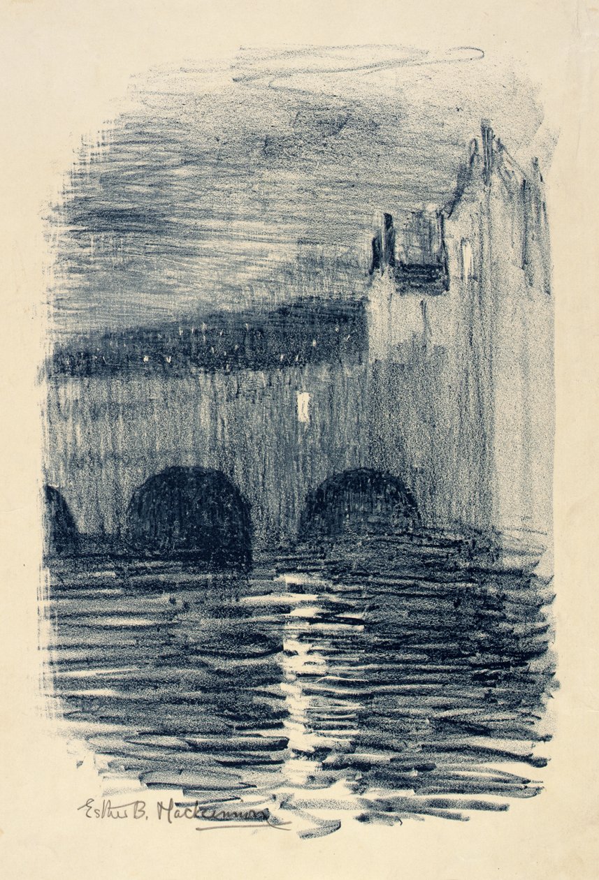 Pulteney Bridge, Bath--Schemering door Esther Blaikie MacKinnon