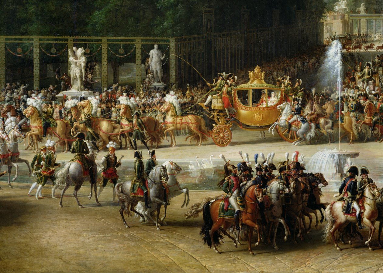 De Intocht van Napoleon (1769-1821) en Marie-Louise (1791-1847) in de Tuilerieën op de Dag van hun Huwelijk, 2 april 1810 (detail) door Etienne Barthelemy Garnier