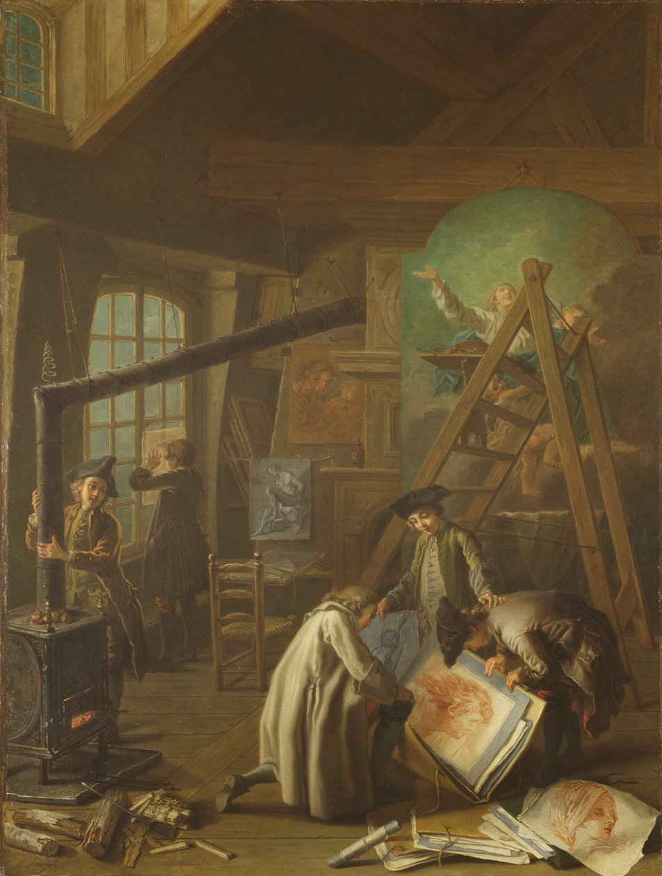 Interieur van een Atelier door Étienne Jeaurat