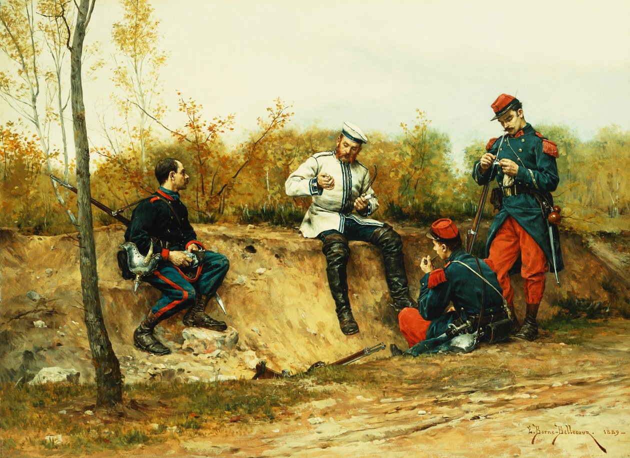 De gevangene, 1889 door Etienne Prosper Berne Bellecour