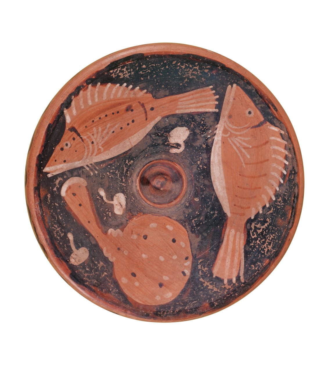 Schaal versierd met vissen, uit Vulci door Etruscan