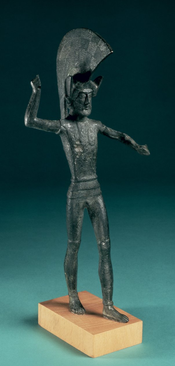 Krijger, uit Umbrië, Etruskisch, 5e eeuw v.Chr. (brons) door Etruscan