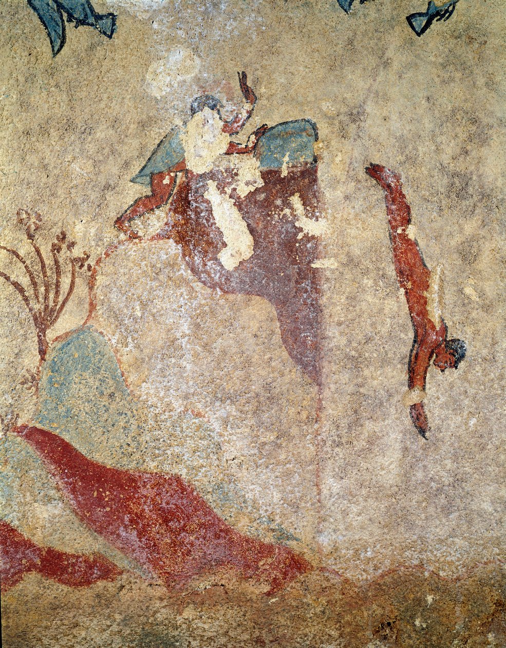Een duiker. (detail van fresco, 520-510 v.Chr.) door Etruscan