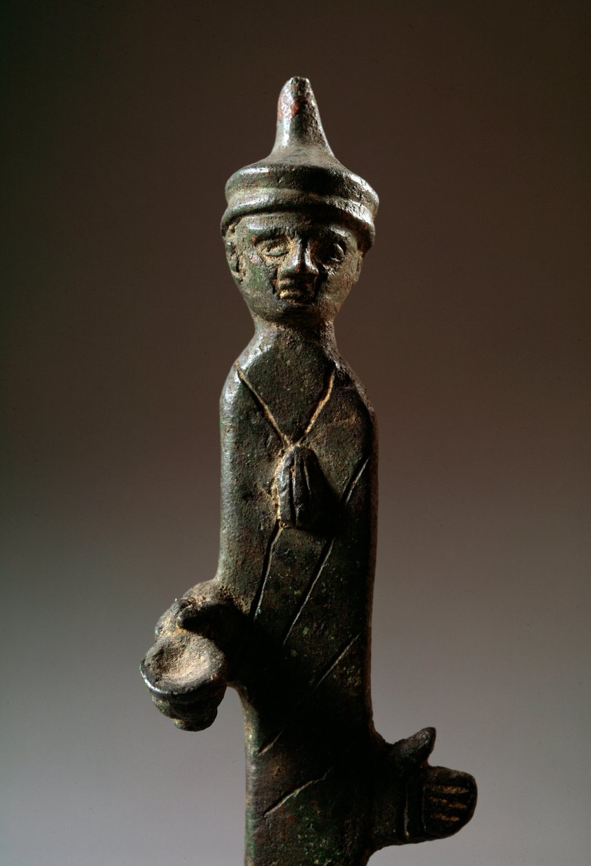 Haruspice, bronzen beeldhouwwerk, 3e eeuw v.Chr. door Etruscan Etruscan