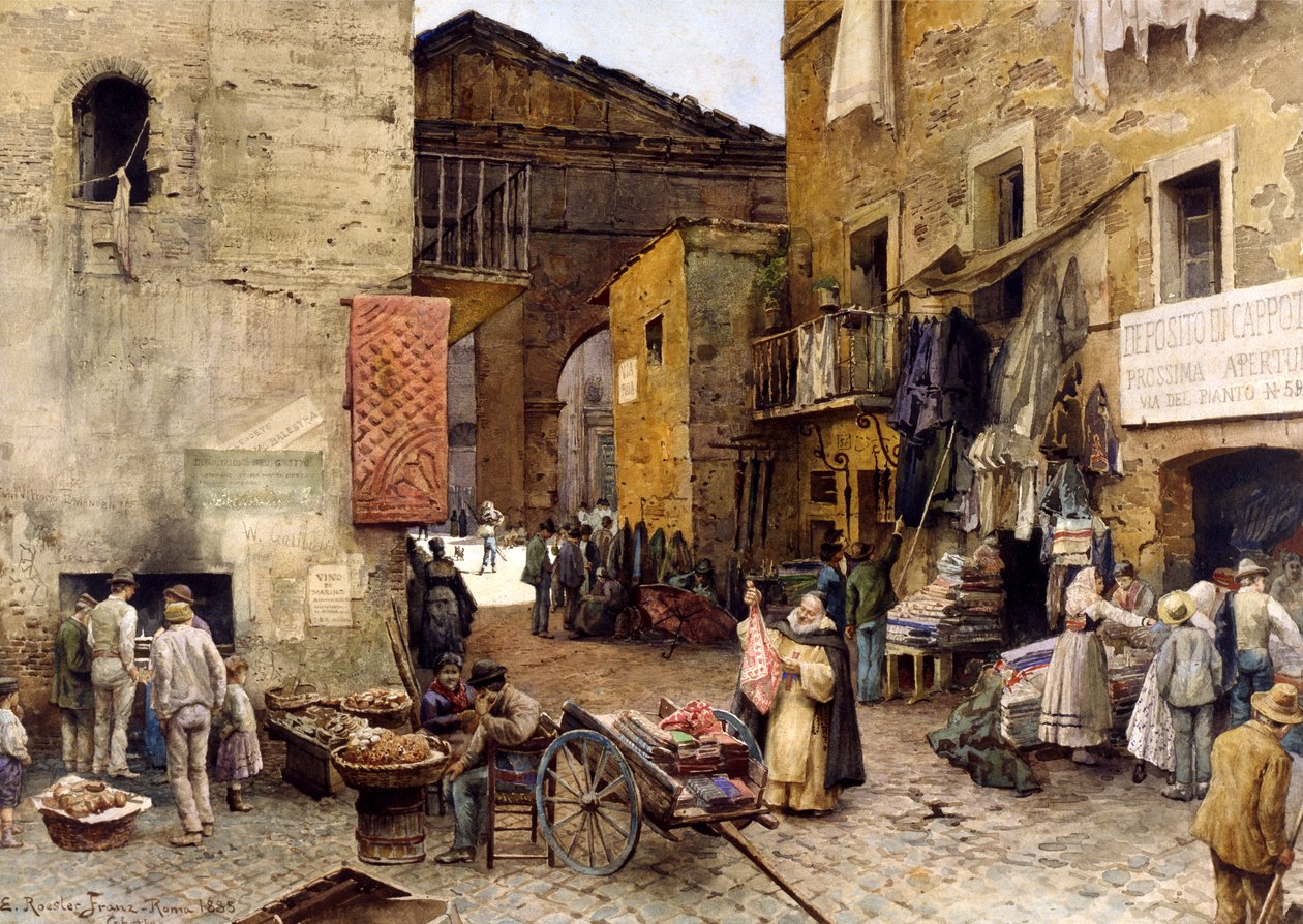 Weg bij de Porticus Octaviae, 1888 door Ettore Roesler Franz