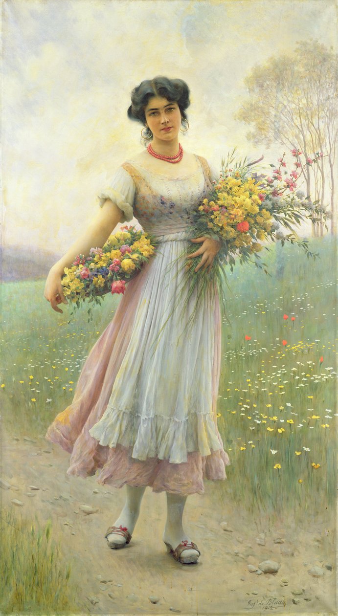 Lentebloemen door Eugen von Blaas
