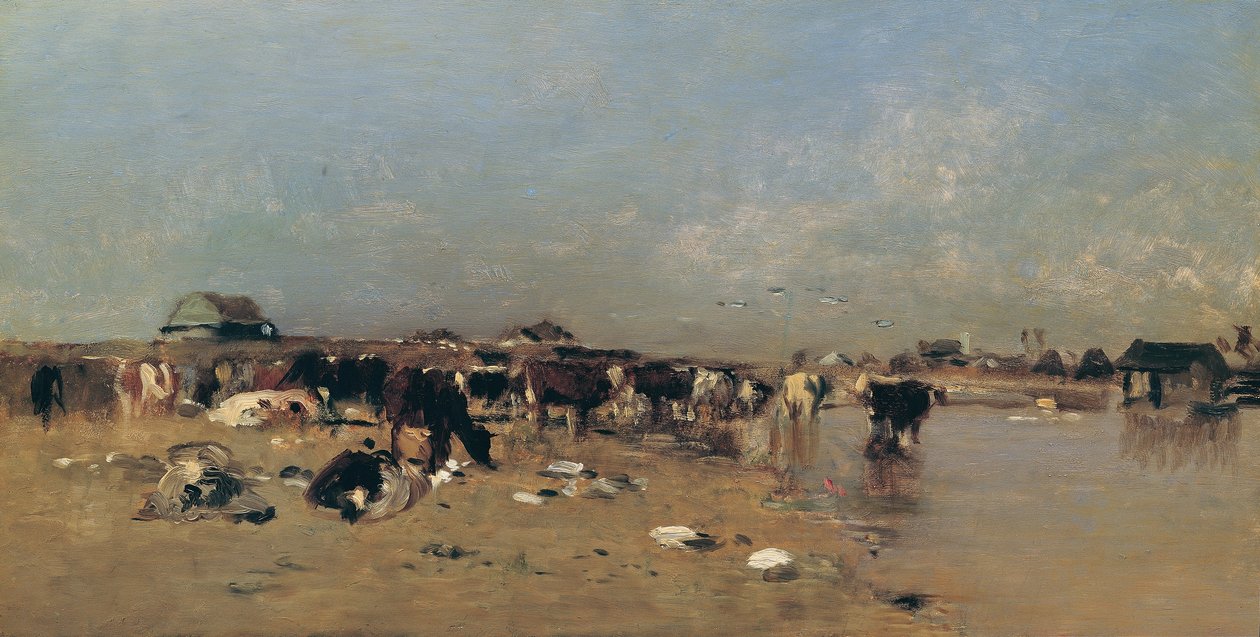 Veewatering aan de Waag door Eugen Jettel