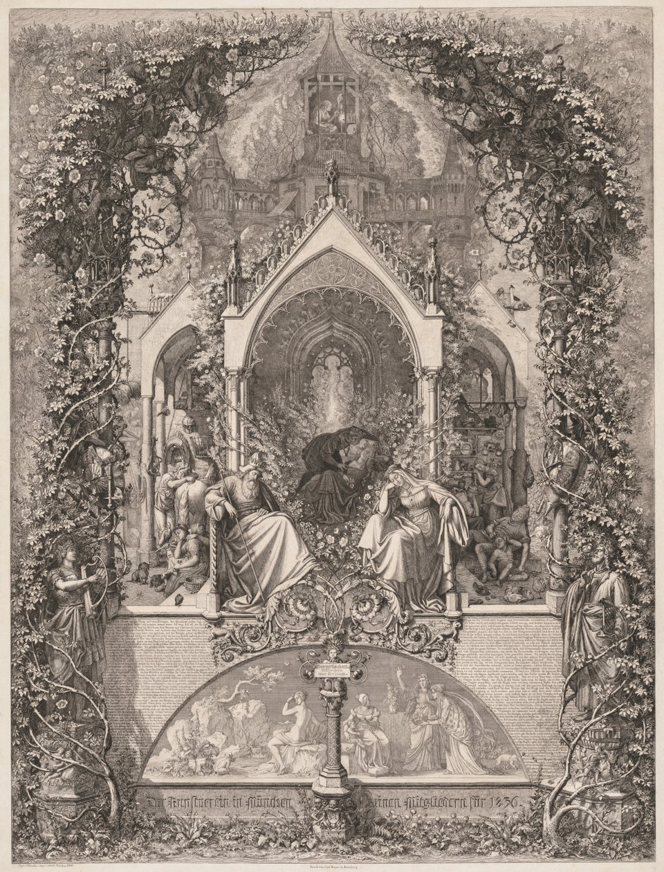 Doornroosje (Dornröschen) door Eugen Napoleon Neureuther