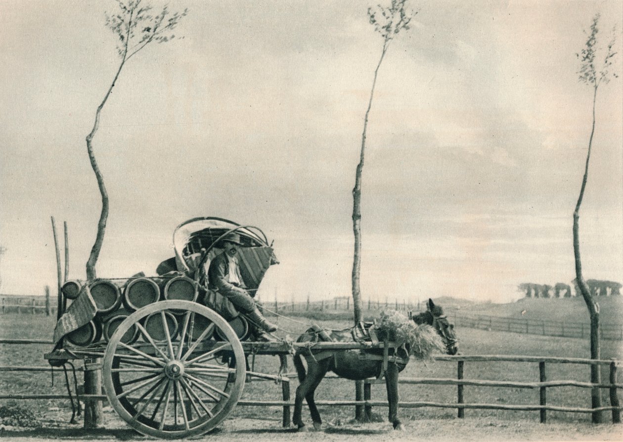 Wijn-drager in de Campagna, Rome, Italië, 1927 door Eugen Poppel