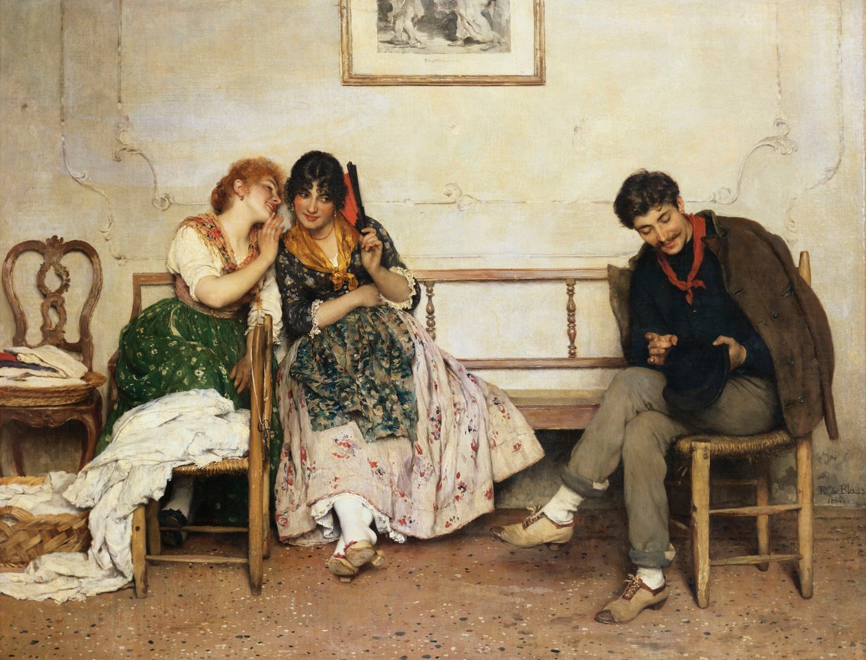 Liefdesverklaring, 1884 door Eugen von Blaas