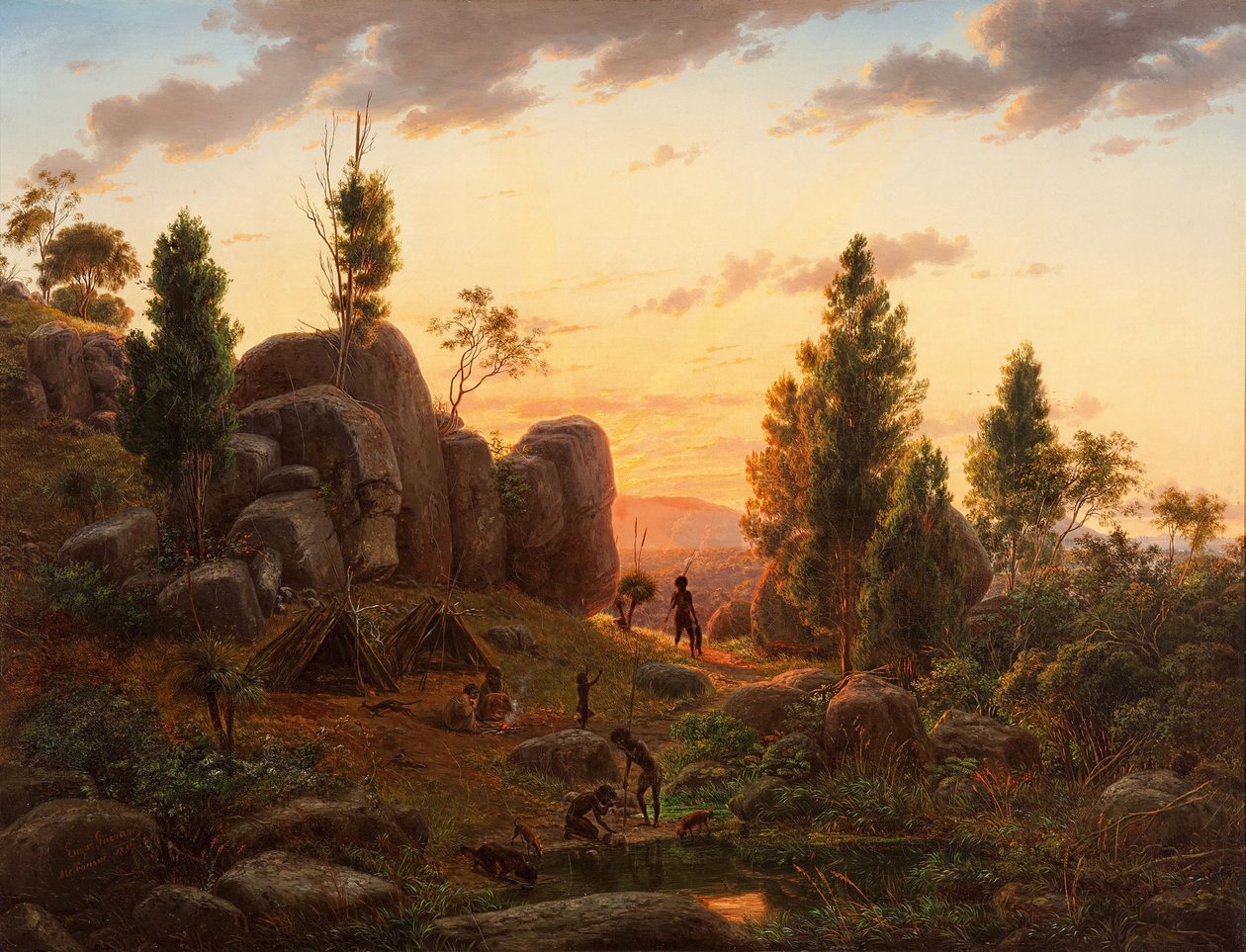 Stony Rises, Lake Corangamite door Eugene von Guérard