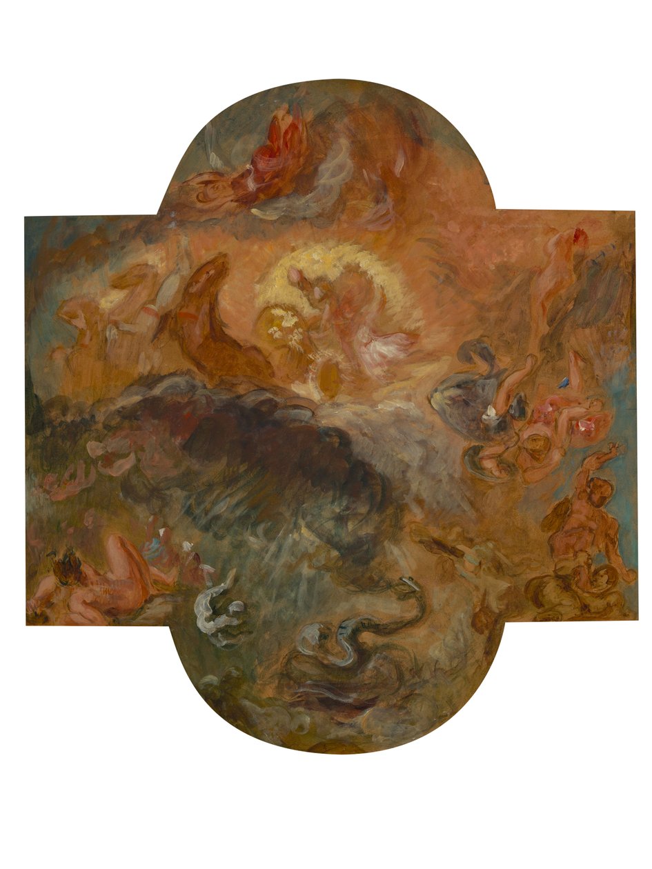 Apollo doodt Python door Ferdinand Victor Eugene Delacroix