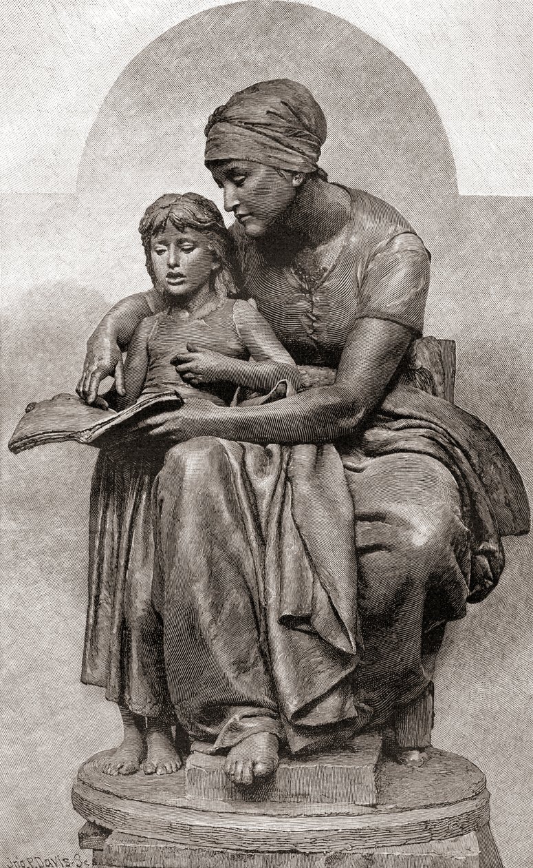 La Educación Maternal of Moederlijke Opvoeding, uit The Century Magazine, gepubliceerd in 1887 door Eugene Delaplanche