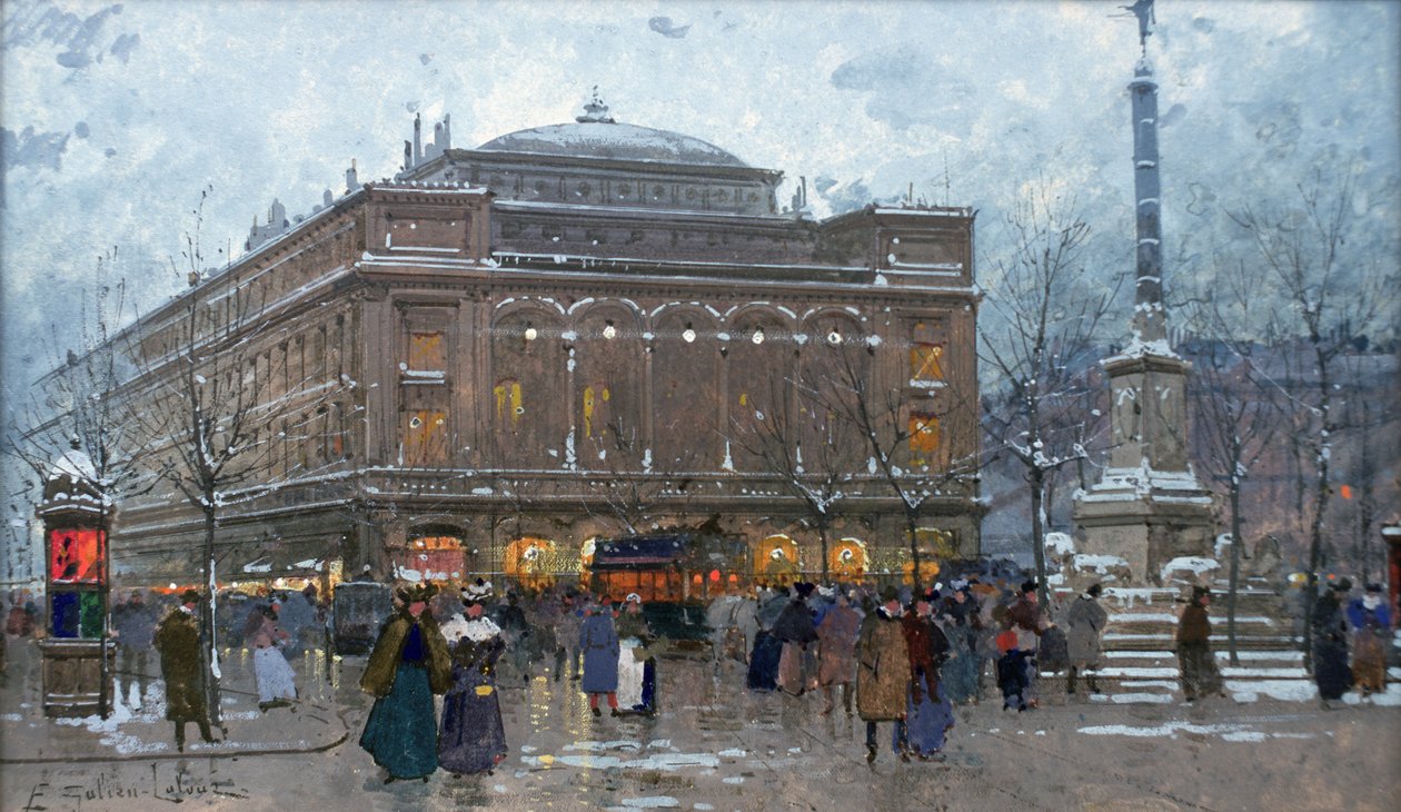 Place du Chatelet door Eugene Galien Laloue