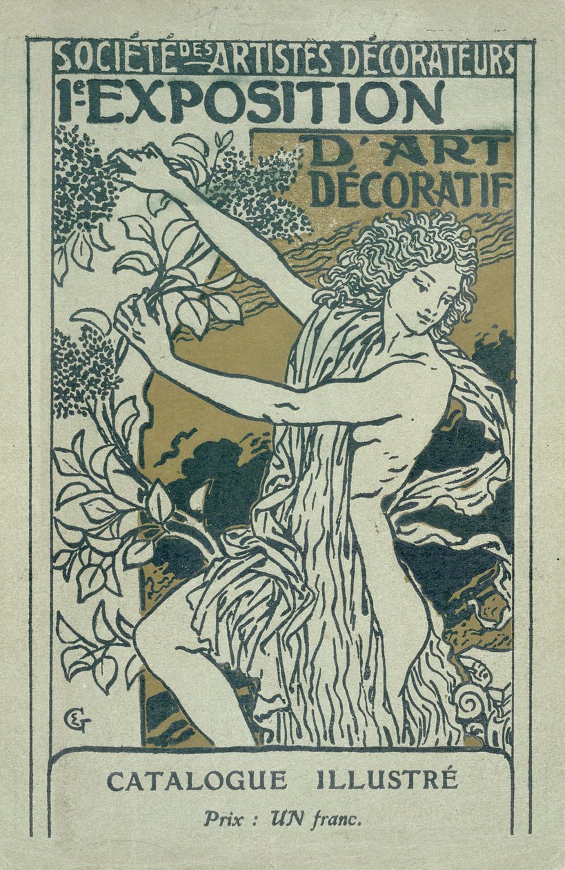 Catalogusomslag voor de 1e Tentoonstelling van Decoratieve Kunst in Parijs, januari 1901 door Eugene Grasset