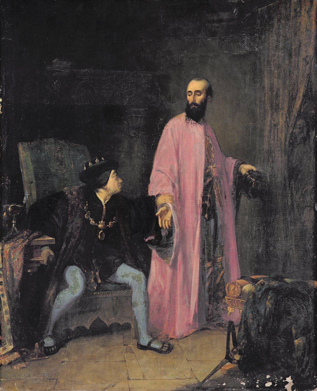 Louis XI (1423-83) en zijn dokter, 1857 door Eugene Lagier