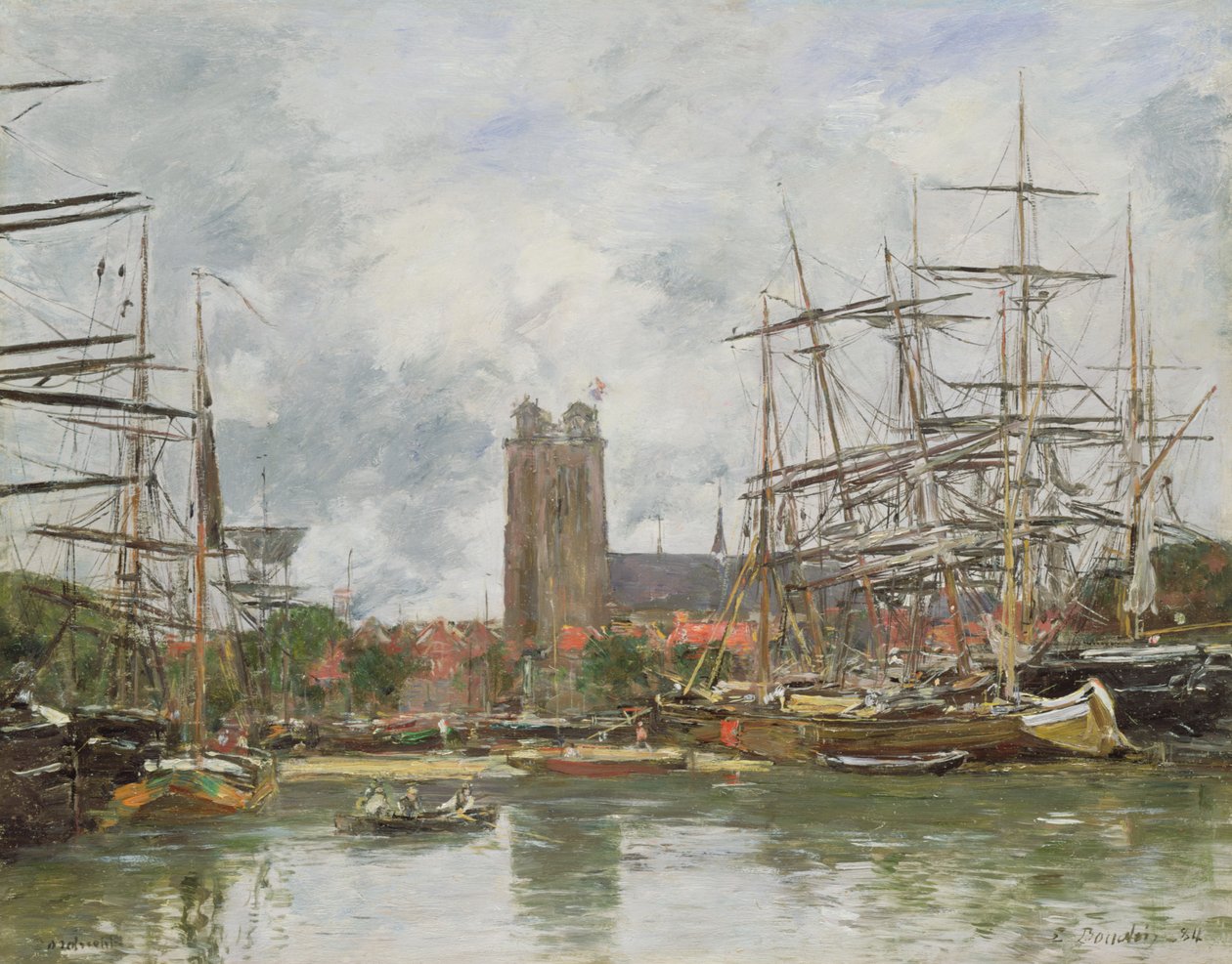 Een Franse haven, 1884 door Eugene Louis Boudin