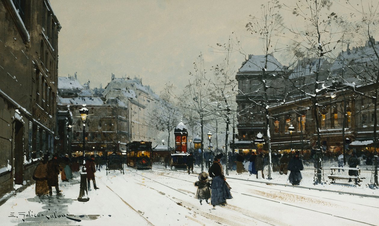 Gare du Nord, Parijs door Eugene Galien Laloue