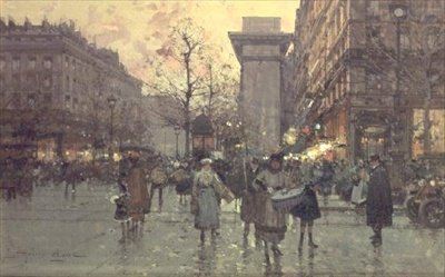 La Porte St. Denis, Parijs door Eugene Galien Laloue