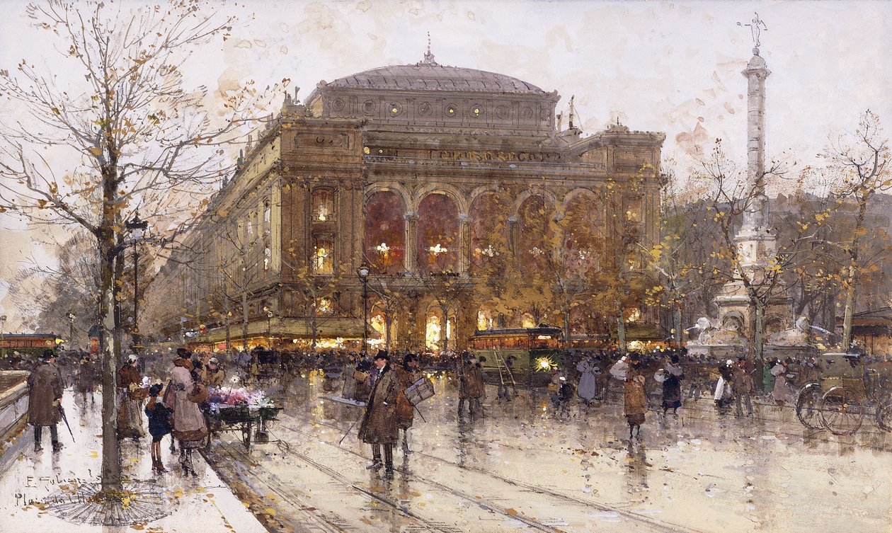 Place du Chatelet door Eugene Galien Laloue