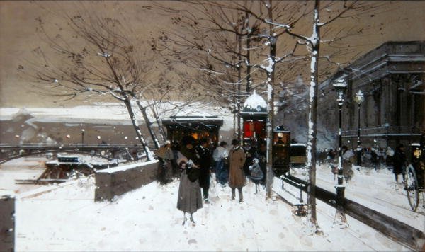 Quai de Seine door Eugene Galien Laloue