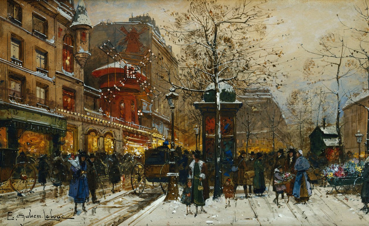 De Moulin Rouge, Parijs door Eugene Galien Laloue