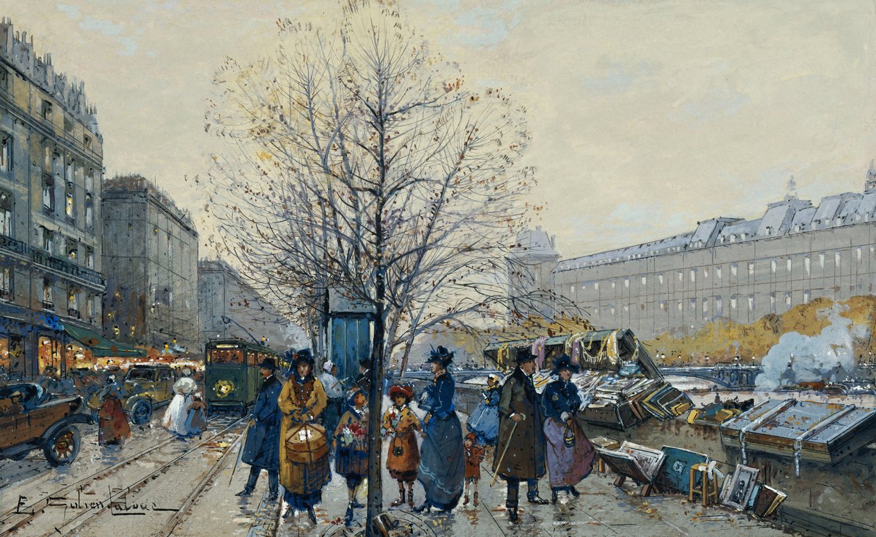 Quai Malaquais, Parijs door Eugene Galien Laloue