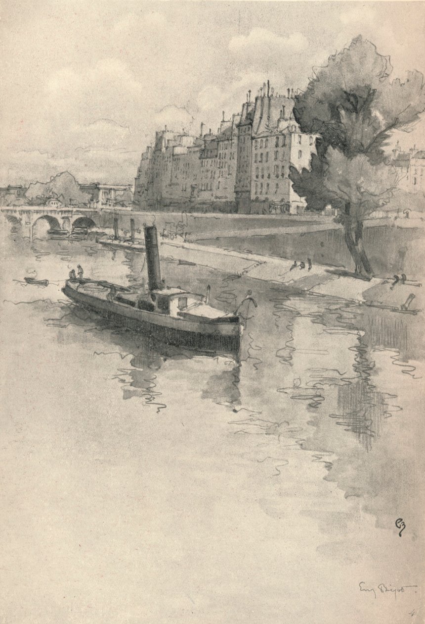Le Quai des Orfevres, 1915 door Eugene Bejot