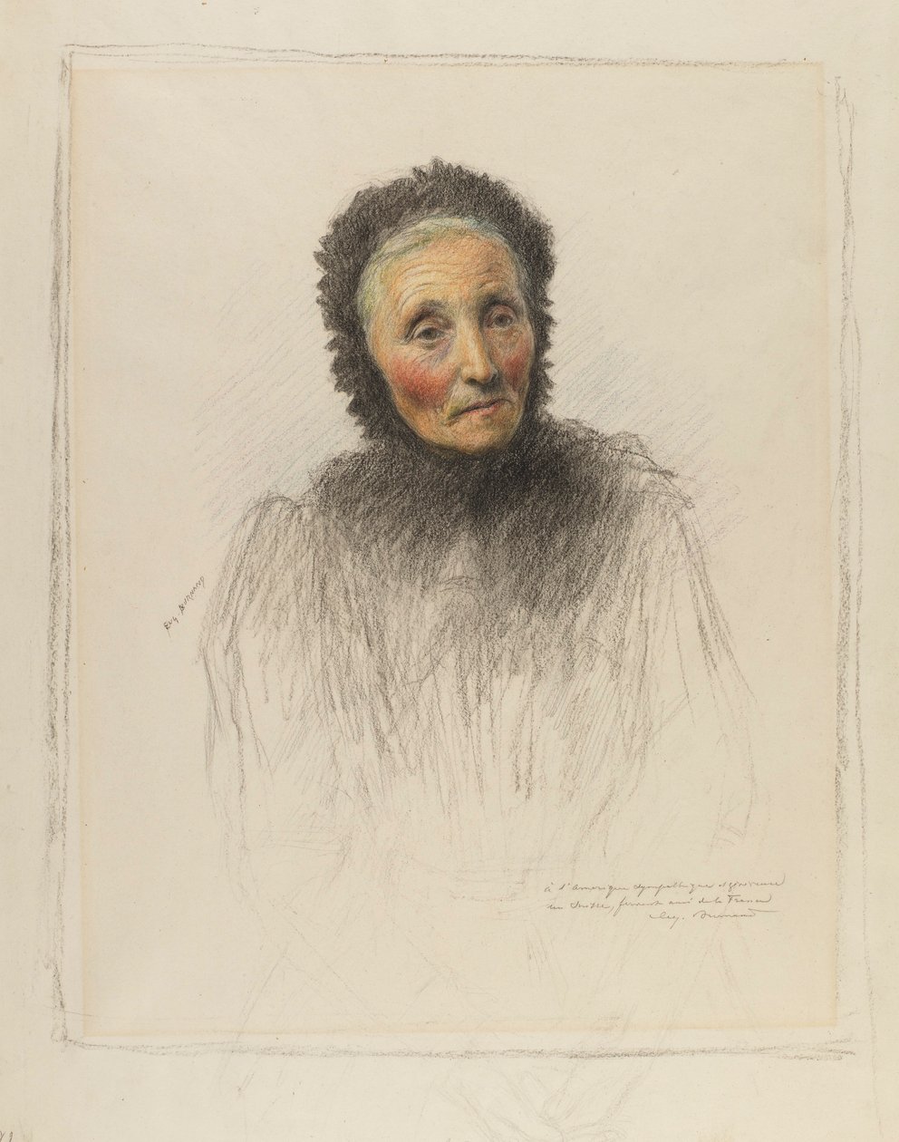 Oude vrouw door Eugene Burnand
