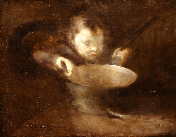 Kind bij de pan door Eugène Carrière