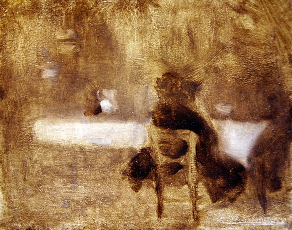 Meisje van achteren door Eugène Carrière