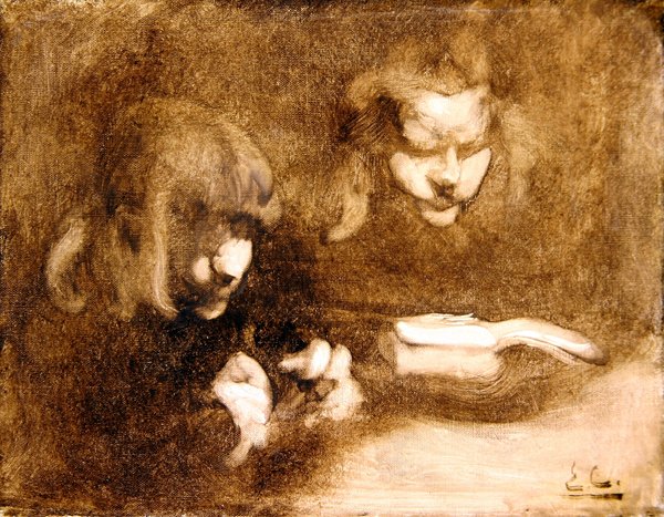 Lezen door Eugène Carrière