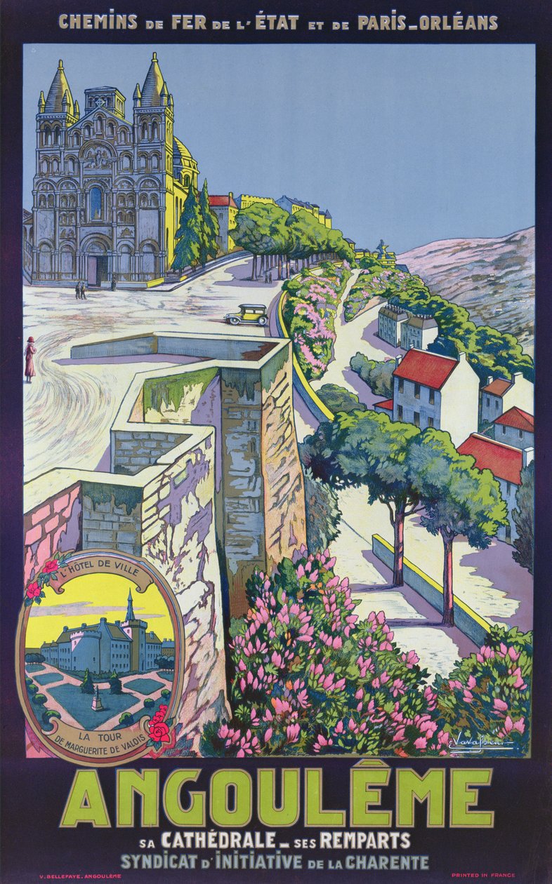 Poster die Angouleme adverteert door Eugene Charles Paul Vavasseur