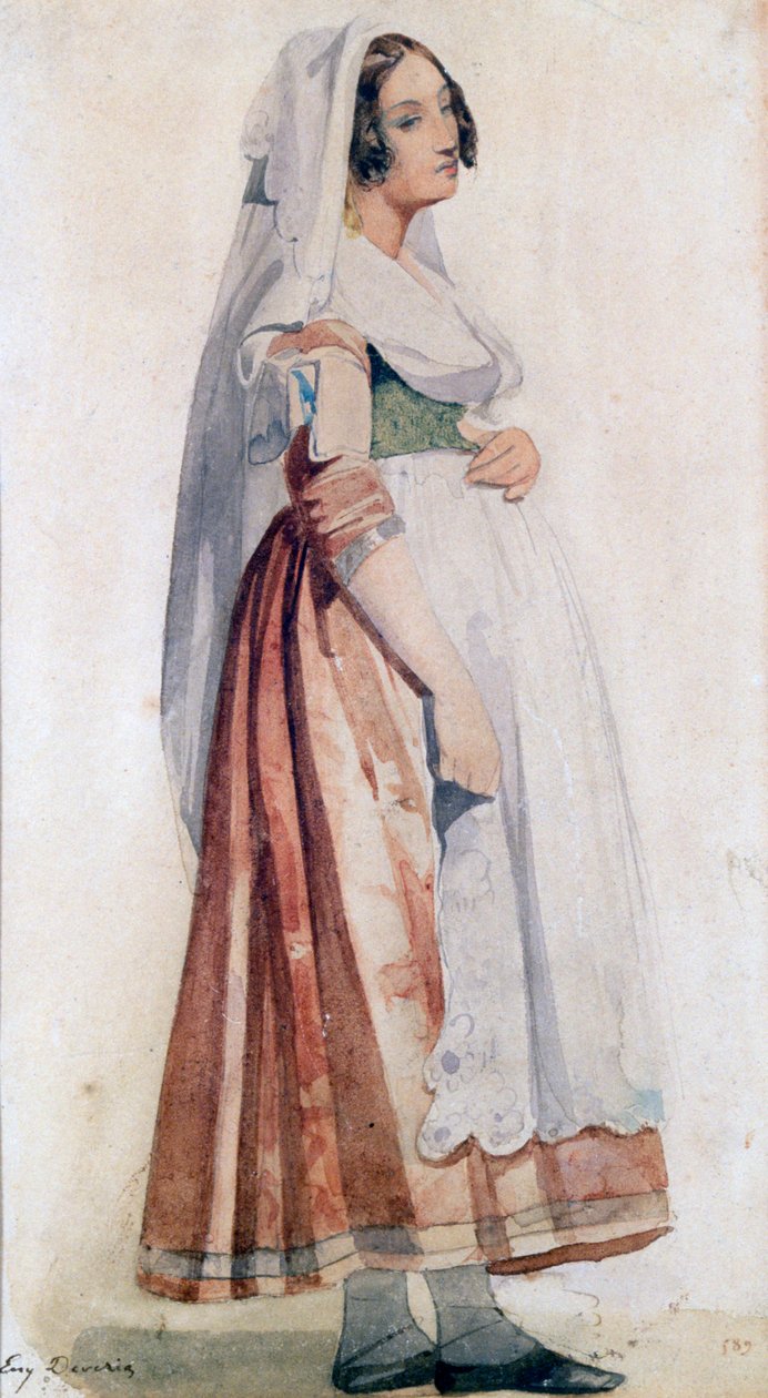 Jonge Italiaan, ca. 1825-1865 door Eugene Deveria