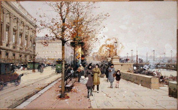 De Seine, Parijs door Eugene Galien Laloue