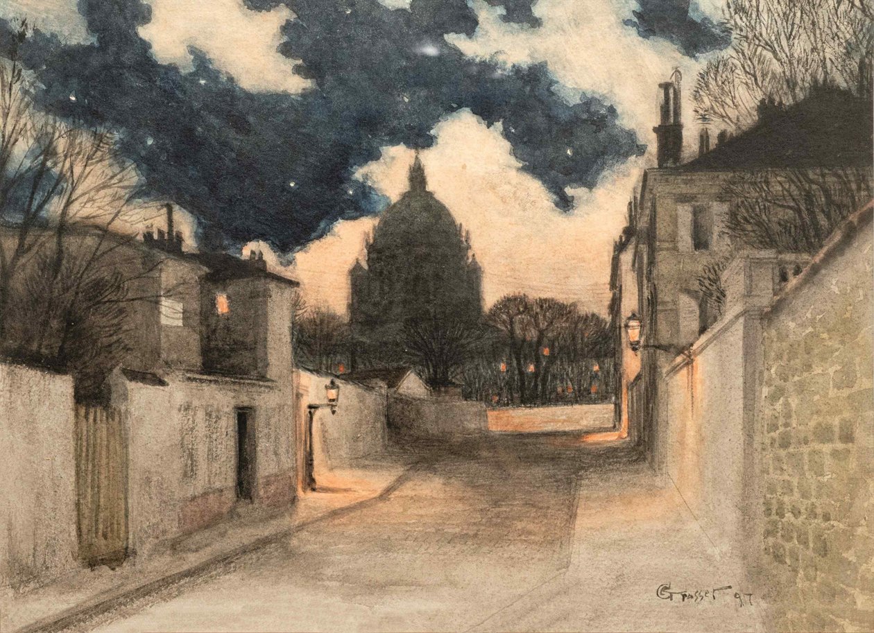 Sterrennacht over Montmartre, 1897 door Eugene Grasset