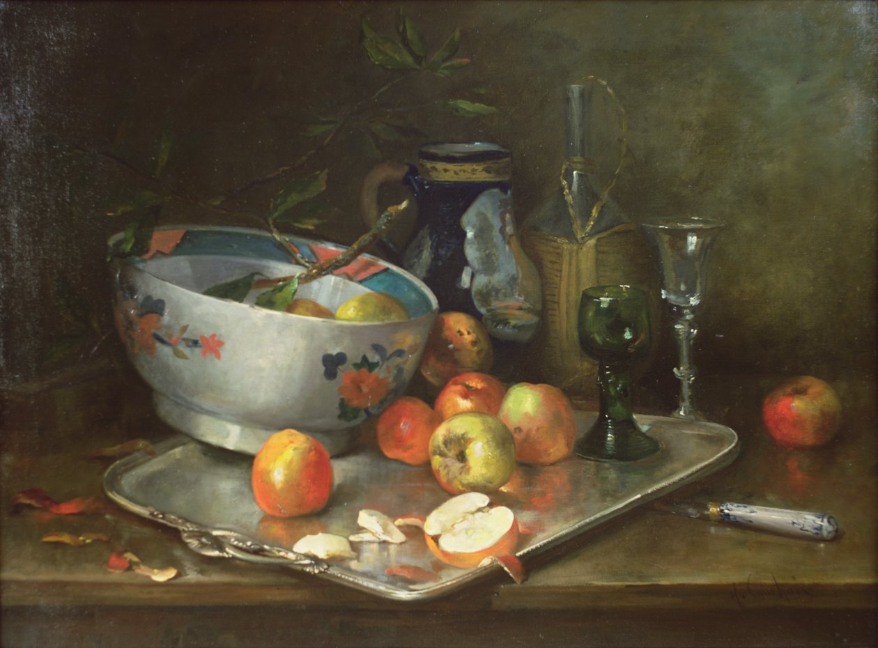 Stilleven met appels door Eugene Henri Cauchois