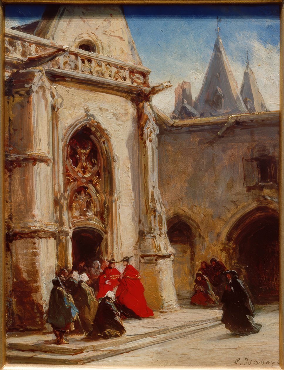 Ingang van de kathedraal door Eugene Isabey