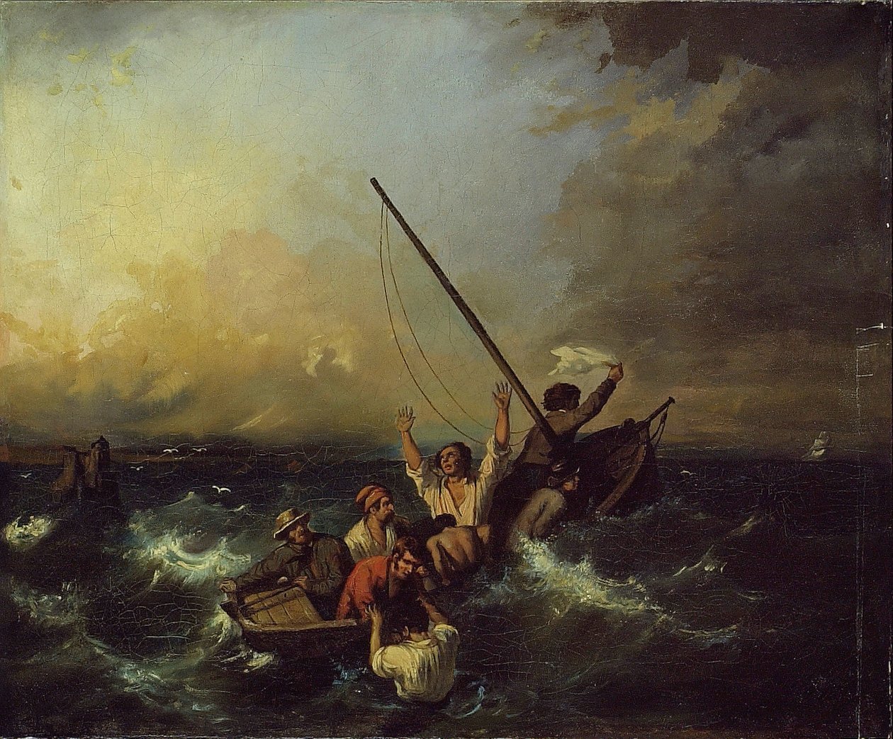 Schipbreuk, 19e eeuw door Eugene Isabey