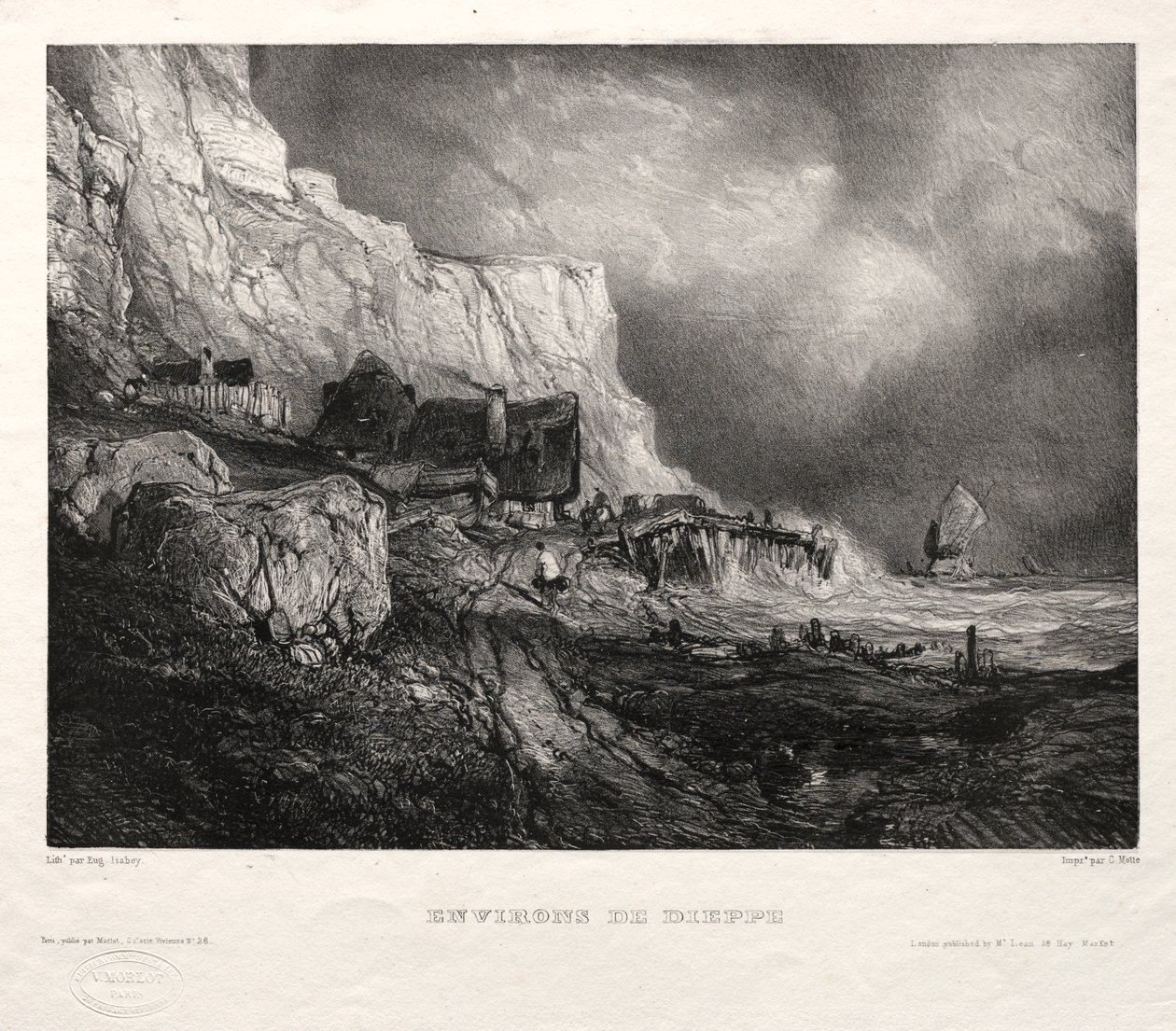 Zes mariniers: Omgeving van Dieppe door Eugene Isabey