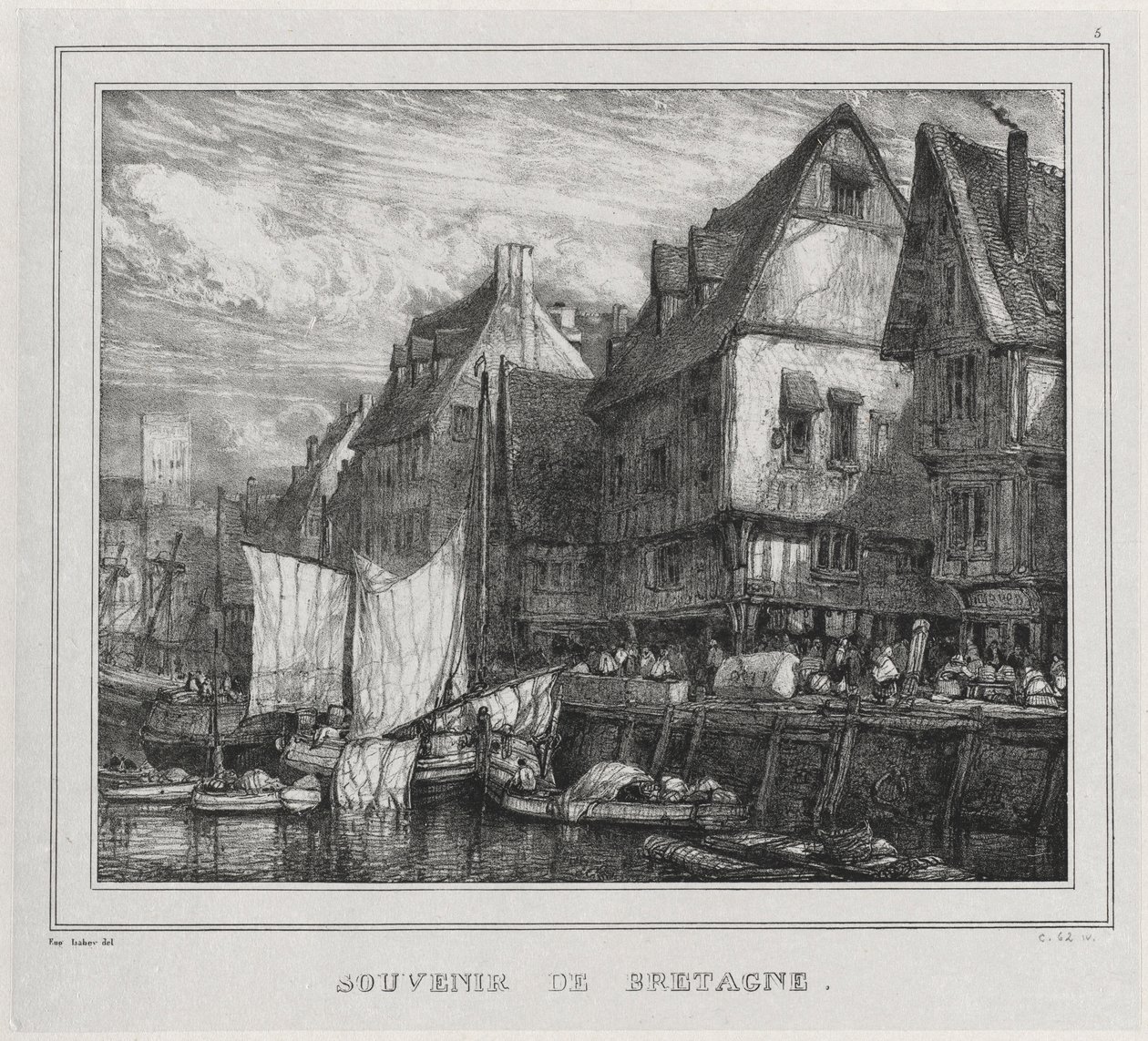 Souvenirs: Souvenir van Bretagne, Plaat 5, 1832 door Eugene Isabey