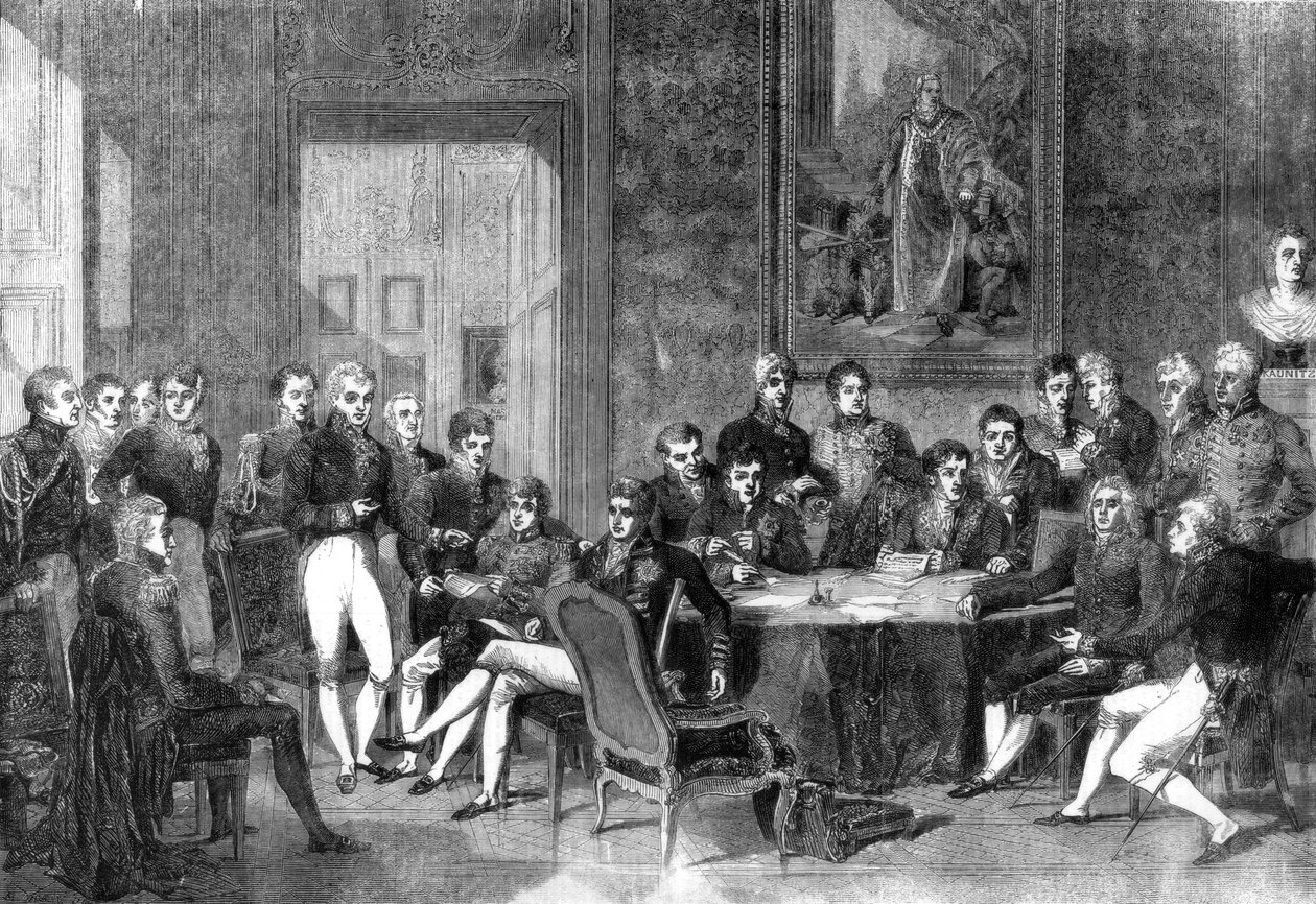Het Congres van Wenen, 1856 door Eugene Isabey