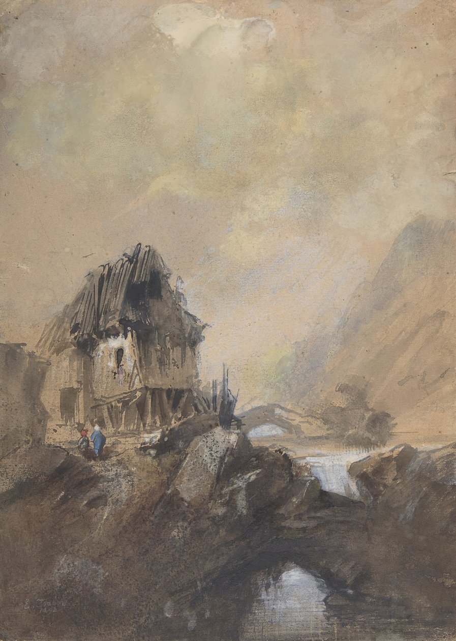Dorp bij Dieppe, 1843 door Eugene Isabey