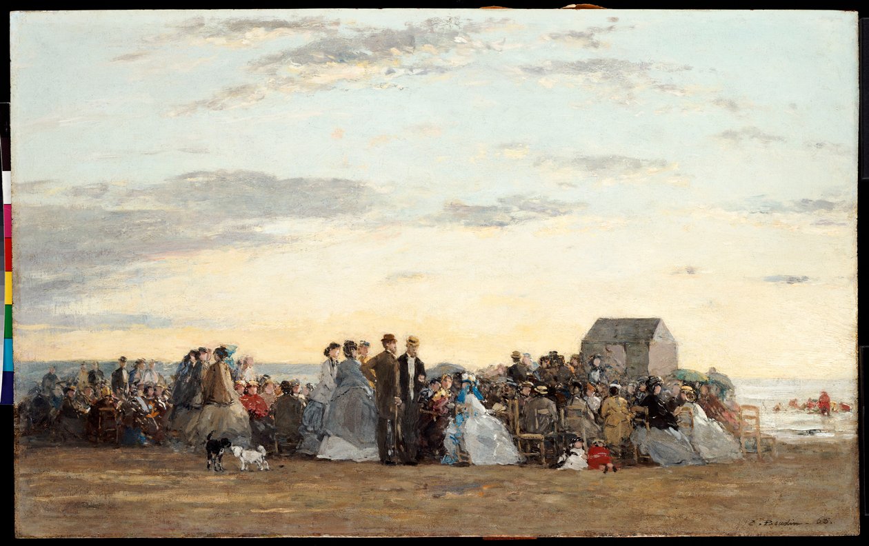 Strandscène, 1865 door Eugene Louis Boudin